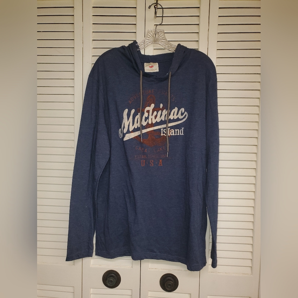 Blue Mackinac Island Hoodie Size Large